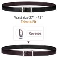 thumbnail image 5 of Men's belt, Reversible Leather Belt ,Dress Belt Genuine Leather Reversible Rotated Buckle with 1.25" Wide Strap - Black/Brown, 5 of 7