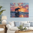 thumbnail image 2 of Sunset Surf Elephant Canvas Wall Art, design by Ziwei Li, 2 of 8