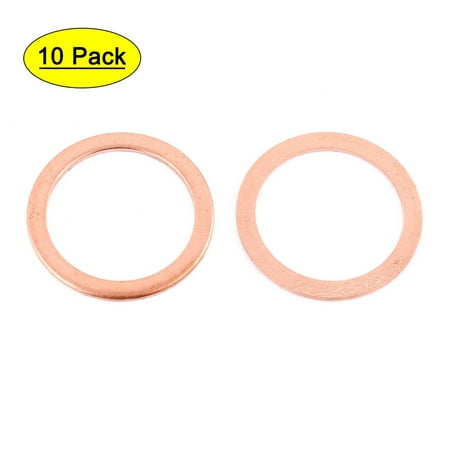 

Uxcell 26mm x 20mm x 1mm Copper Flat Ring Copper Crush Washer Sealing Gasket Fastener (10-pack)