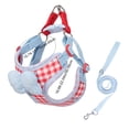 thumbnail image 3 of EGNMCR Checked Pet Strap And Leash Set Breathable Mesh Vests With Adjustable Straps Suitable For Small And Medium Cats And Dogs polyester harness leash, 3 of 7