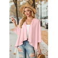 thumbnail image 3 of Cueply Women's Cardigan 3/4 Sleeves Lightweight Casual Open Front Shrug Drape Knit Sweater Tops, 3 of 7