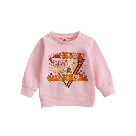 

Baby Boys Girls Christmas Sweatshirts Casual Fall Spring Clothes Long Sleeve O Neck Print Pullovers