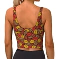 thumbnail image 3 of Vsdgher Fall Leaves Print Women Sleeveless Athletic Tank Top Built-in Bra Camisole Sports Vest for Yoga Running Fitness Exercise with Removable Pads, 3 of 8