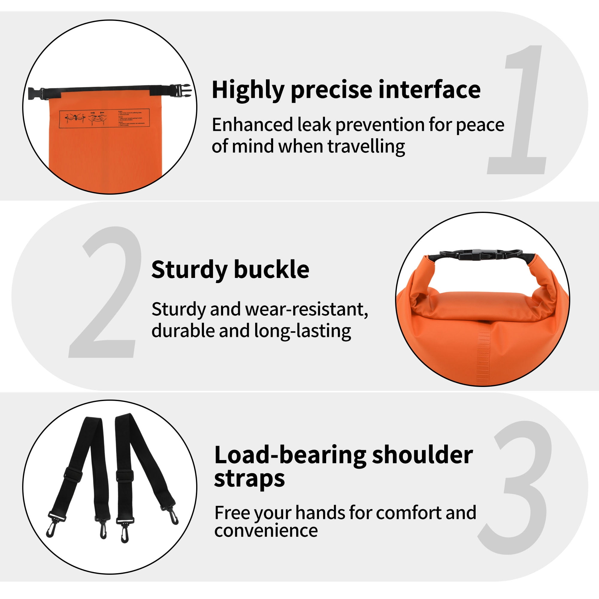 Unique Bargains Durable Waterproof Dry Bag Orange Pattern 3