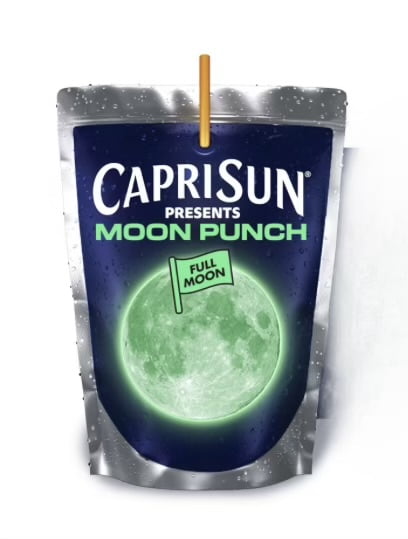 Capri Sun Moon Punch Wild Cherry Flavored Juice Drink 6oz - 20 pouches (glow in the dark)