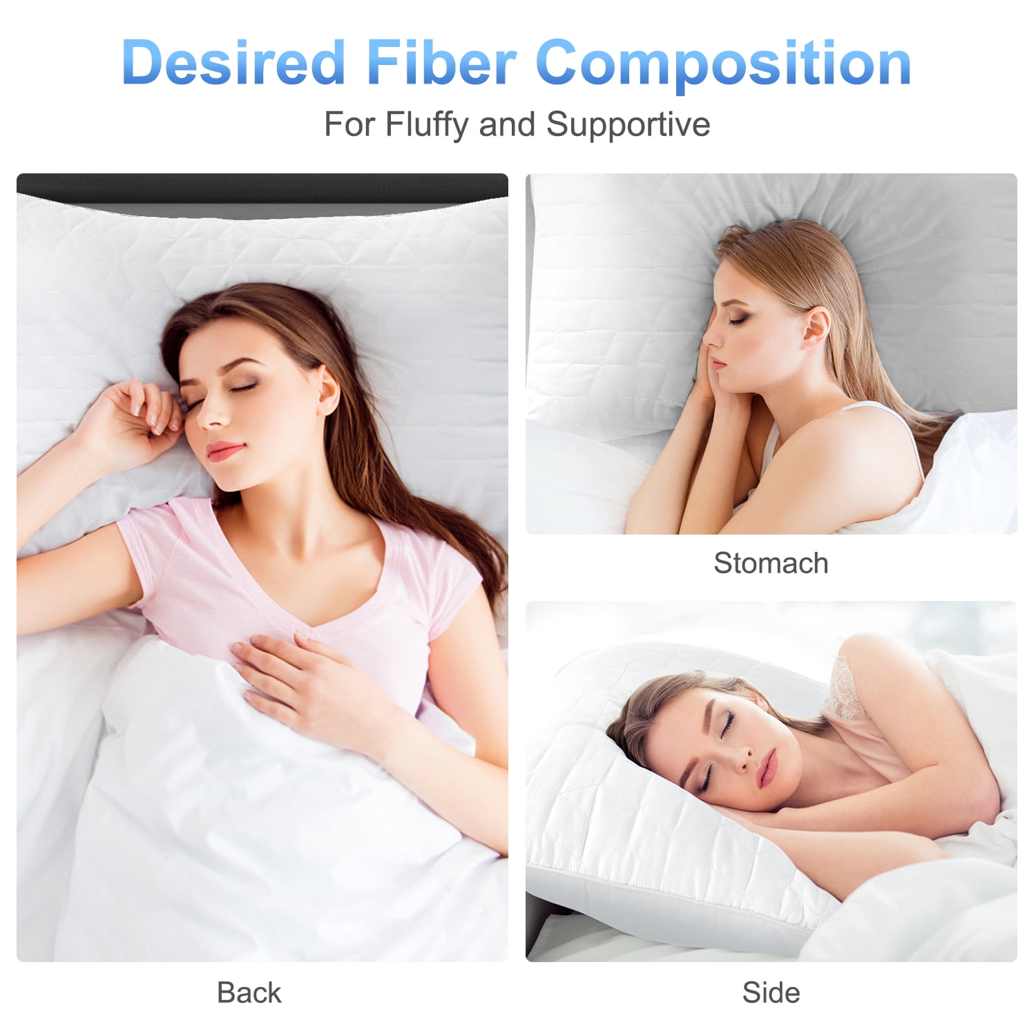 Bed Pillows for Sleeping 2 pack, King Size Cooling Pillows Hotel Quality with Premium Soft Down Alternative Fill for Back, Stomach or Side Sleepers