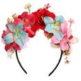 thumbnail image 3 of KAKOWELY Diadema de flores de simulación, diadema de flores falsas vívidas, tocado de mujer con decoración floral para fiesta, 3 of 5