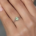 thumbnail image 4 of Gem Stone King 925 Silver and 10K Rose Gold Green Prasiolite Engagement Ring for Women | 0.75 Cttw | Oval 7X5MM | Gemstone Birthstone | Size 6, 4 of 5