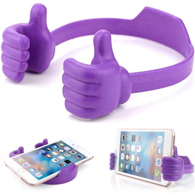 Violet-Thumbs Up Soporte para teléfono de escritorio, soporte universal flexible para teléfono de escritorio, soporte para teléfono celular de mesa para iPhone, iPad, Samsung y Huawei Plus