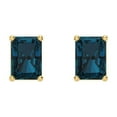thumbnail image 3 of Clara Pucci 1Ct Natural London Blue Topaz Emerald Cut VVS1 Screw Back Stud 14k Solid hypoallergenic Gold Designer Earrings For December, 3 of 7