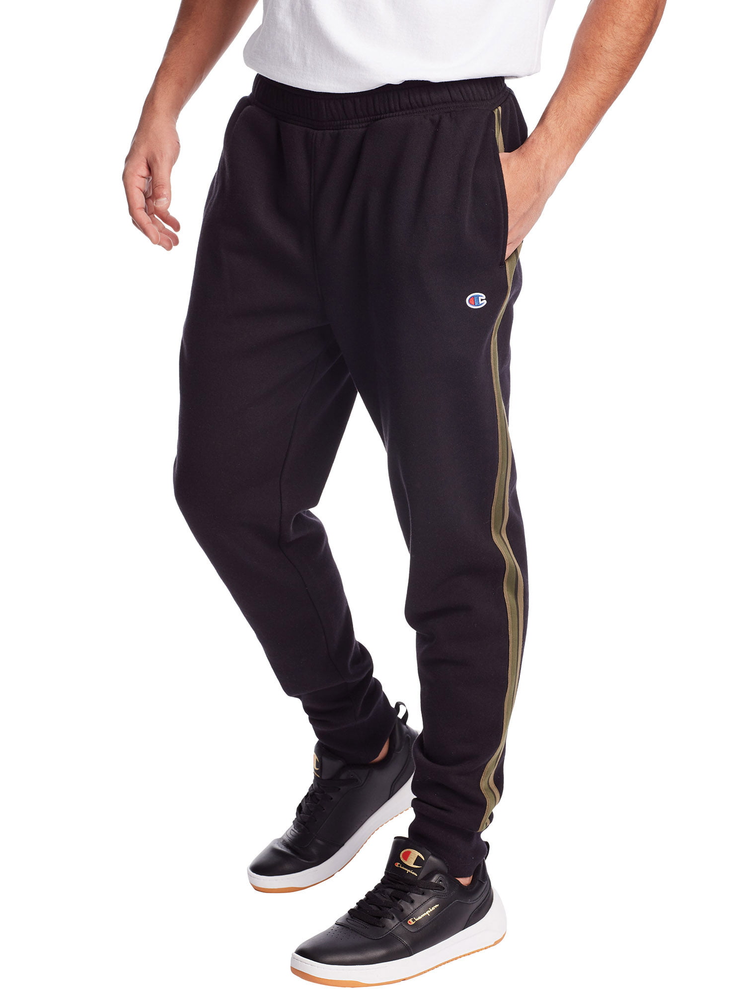 Champion Men's Powerblend Fleece Jogger Sweatpants with Taping, up to ...
