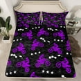 thumbnail image 2 of Feelyou Motorcycle Sport Boys Bed Sheets, Purple Dirt Bike Lover King Sheets, Extreme Sports Sheet Set, Super Cozy Room Decor, 4 Pieces, 2 of 7