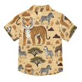 thumbnail image 2 of Dailycode Small Short Sleeve Button Down Shirts Wildlife Tiger Zebra Giraffe Casual Shirt 3-10 Years, 2 of 9