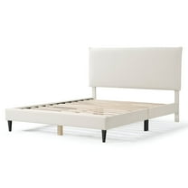 Furniture of America Lila Boucle Fabric Mattress Ready Queen Bed in White