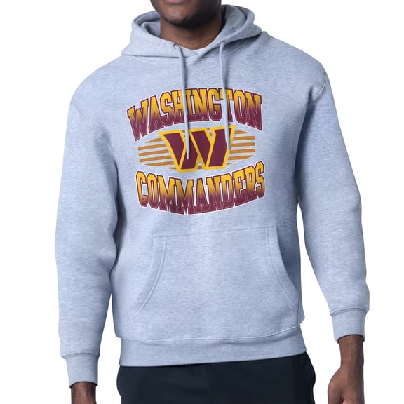 Men's Starter Heather Gray Washington Commanders Team Grit Graphic Hoodie