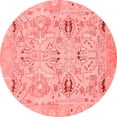 thumbnail image 1 of Ahgly Company Machine Washable Indoor Round Oriental Red Traditional Area Rugs, 4' Round, 1 of 4