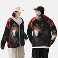 thumbnail image 2 of KLL Mysterious Hooded Wolf Print Men's Women’s UPF 50+ Sun Protection Outdoor Hoodie Jacket Long Sleeve Fishing Hiking Performance Shirt- 3X-Large, 2 of 5
