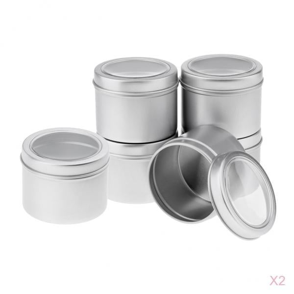 Caja de Almacenamiento Sunnimix Tarros de Aluminio con Tapa Transparente 60x46mm