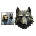 thumbnail image 2 of kurtrusly Exquisite Animal Head Wall Sculpture Ornament Handcrafted Resin Statue Wolf Large 1Set, 2 of 6