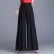 thumbnail image 4 of JWL-Women Casual Loose Chiffon Wide Leg Pants Summer High Waist Widde Leg Trousers Women Vintage Pleated Black Long Pants, 4 of 5