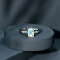 thumbnail image 2 of Rosec Jewels Natural Ethiopian Opal Emerald Cut Engagement Ring - 6X8 mm - Opal Diamond Ring - AAA Quality - With Jewelry Box, 10K White Gold, US 6.00, 2 of 8