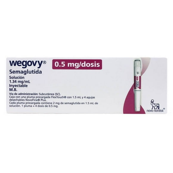 Solución Inyectable Wegovy 1.34 mg Pluma Precargada con 4 dosis de 0.5