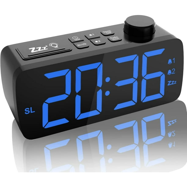 PINGKO Digital Alarm Clock with FM RadioLarge Smart LED Display