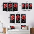 thumbnail image 4 of Designart "Red Black Rose magic Beauty III" Floral Wall Art Set Of 3 - Red Flower Canvas Set For Living Room Decor, 4 of 7