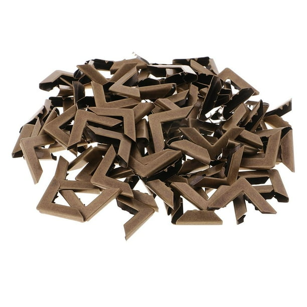 50Pcs Metal Book Corner Hollow Trilateral Albums Menus Folders Box Corner Protectors For Decor Bronze 16x16x3mm
