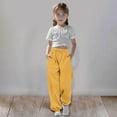 thumbnail image 2 of WENXIAOO Toddler Sweatpants Drawstring Jogger Sweatpants With Pockets Solid Color Yellow Sweat Pants Kids Kids Pants Boys Size 5-6 Years, 2 of 7