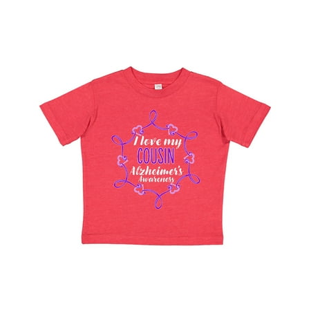 

Inktastic I Love My Cousin Alzheimer s Awareness with Purple Hearts Gift Toddler Boy or Toddler Girl T-Shirt