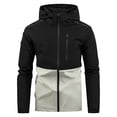 thumbnail image 1 of Dagegui Veste à Capuche Zippée pour Hommes Légère Imperméable pour Randonnée Voyage Printemps Automne Coupe-Vent Blanc P, 1 of 5