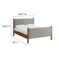 thumbnail image 3 of Maven Queen Size Fabric Upholstered Platform Bed in Wheat Walnut, 3 of 9