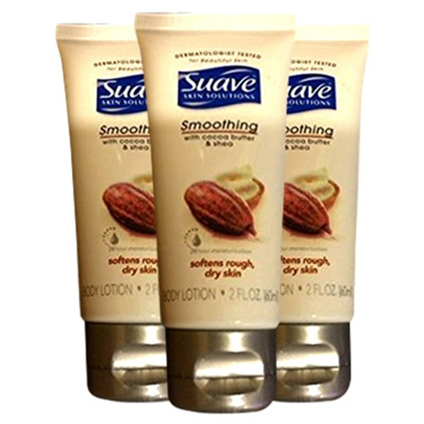 3 Pk Suave Smoothing Cocoa Butter Shea Moisturizer Body Lotion Softens