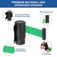 thumbnail image 3 of Uxcell Fixed Wall Mount Retractable Belt Barrier, Crowd Control Belts for Retail Store Stadium Red Belts Black/Light Green 9.84 ft, 3 of 7