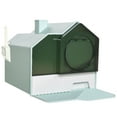 thumbnail image 2 of PawHut Hooded Cat Litter Box w/ Litter Mat, Litter Particle Catching, Blue, 2 of 9