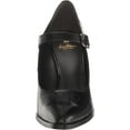thumbnail image 2 of Sam Edelman Aleksa Black Leather Mary Jane Block Heeled Pointed Toe Pumps (Black Leather, 7.5), 2 of 6