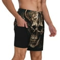 thumbnail image 2 of Fotbe Metal Style Horned Skull Traje de Baño para Hombre – Shorts de Natación de Secado Rápido con Forro y Bolsillos-3X-Large, 2 of 6