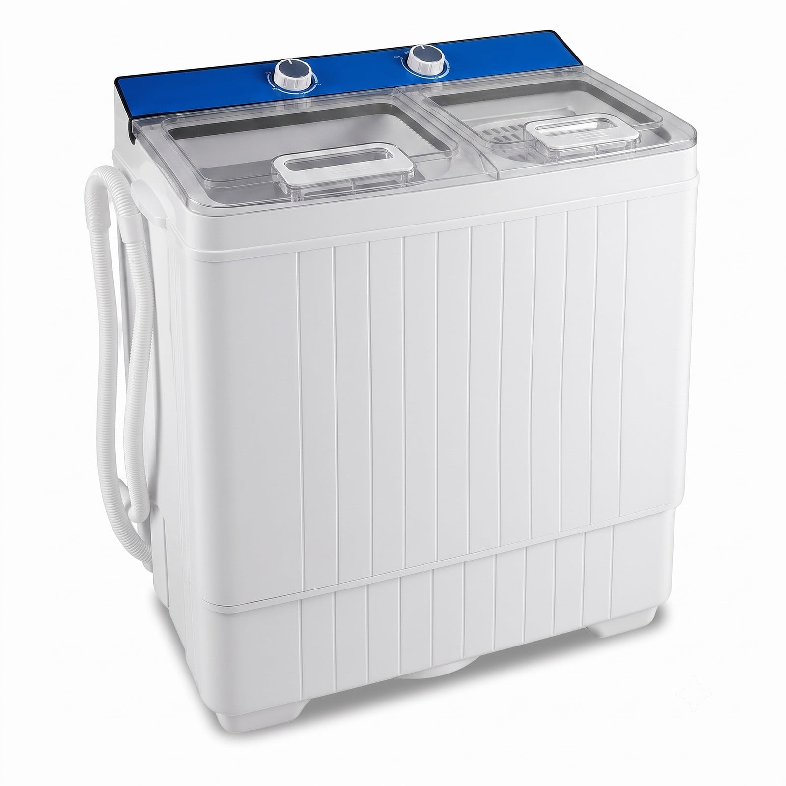 RUIE Portable Washing Machine Twin Tub 18 LBS Washer 8 LBS Spinner Combo, Compact Top Load Washer Dryer with Drain Pump for Apartment RV Dorm, Blue