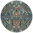 thumbnail image 2 of Addison Rugs Chantille Indoor/Outdoor Transitional Floral Navy Machine Washable Round Rug, 8' x 8', 2 of 8