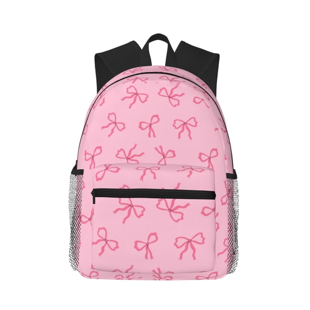Easygdp Pink Bows Mochila Casual para Portátil, Mochila para Escuela, Viajes, Negocios