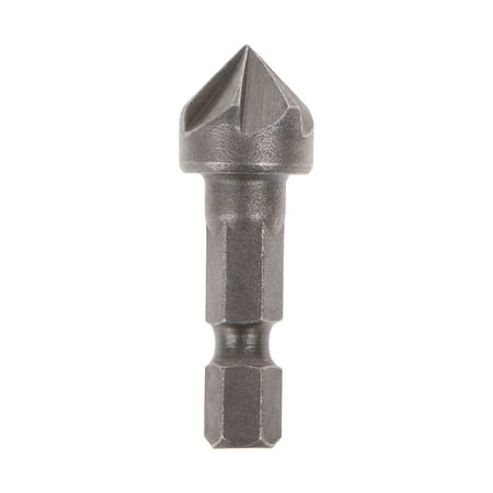 

Sofullue 6 Flute Countersink Drill Bit 90 Degree Point Angle Chamfer Cutting Woodworking