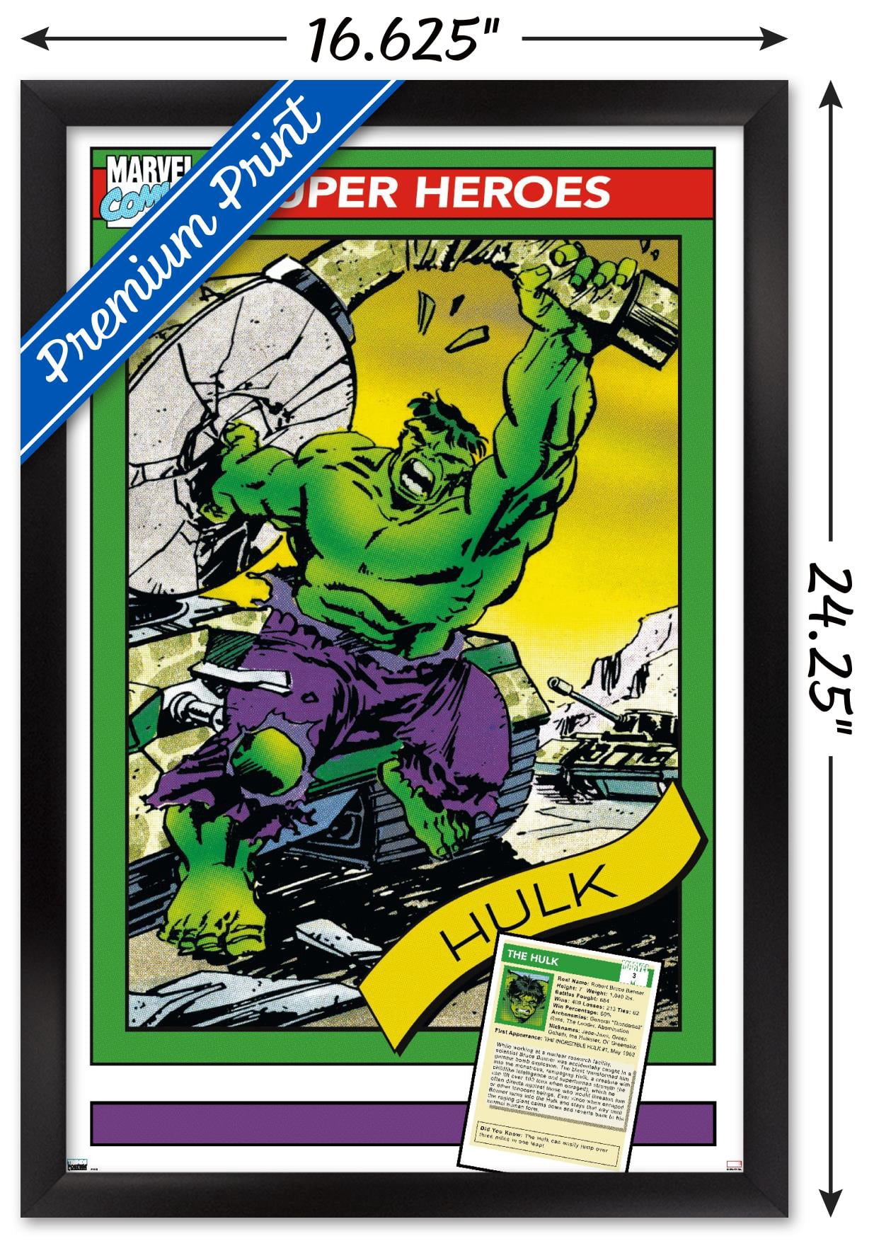 Marvel Trading Cards - Hulk Wall Poster, 14.725" x 22.375" Framed