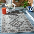 thumbnail image 2 of SAFAVIEH Courtyard Davin Geometric Indoor/Outdoor Area Rug, Light Grey/Light Beige, 2' x 3'7", 2 of 6