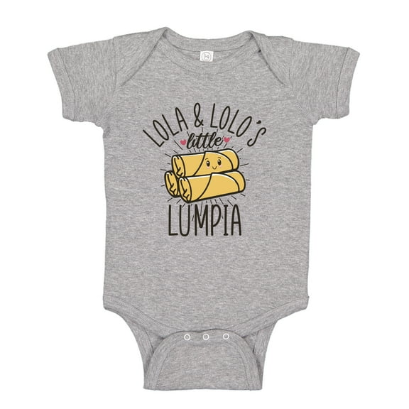 Lola and Lolo's Little Lumpia Baby Bodysuit One Piece NB Athletic Heather