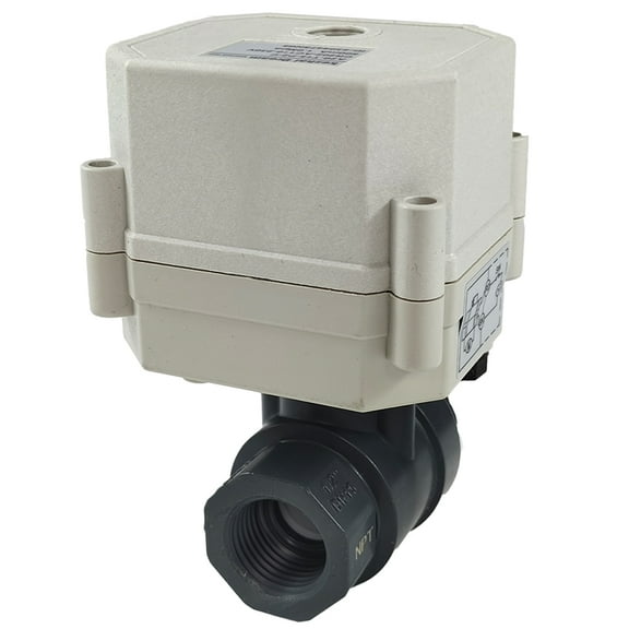 1/2" DN15 Two wires control Normally Closed Electric Ball Valve,AC110-230V PVC Motorized Ball Valve