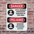 thumbnail image 4 of (2 Pack) Eye And Hearing Protection Required Bilingual OSHA Danger Sign 18 Inch X 24 Inch Plastic Sign, Weather Resistant, UV Protected for Workplace, Business, and Construction Site,, 4 of 8