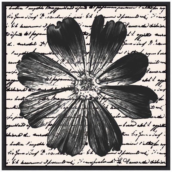 Amanti Art Inky Floral IV Framed Canvas Wall Art Print