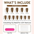 thumbnail image 6 of KUFptva 24pcs Artificial Nails with Floral Almond False Nails Glossy Press on Nails Manicure Acrylic Stick on Nails, 6 of 7