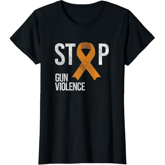 t-shirt Stop Gun Violence Orange Ribbon for Awareness Protest Shirt T-Shirt.